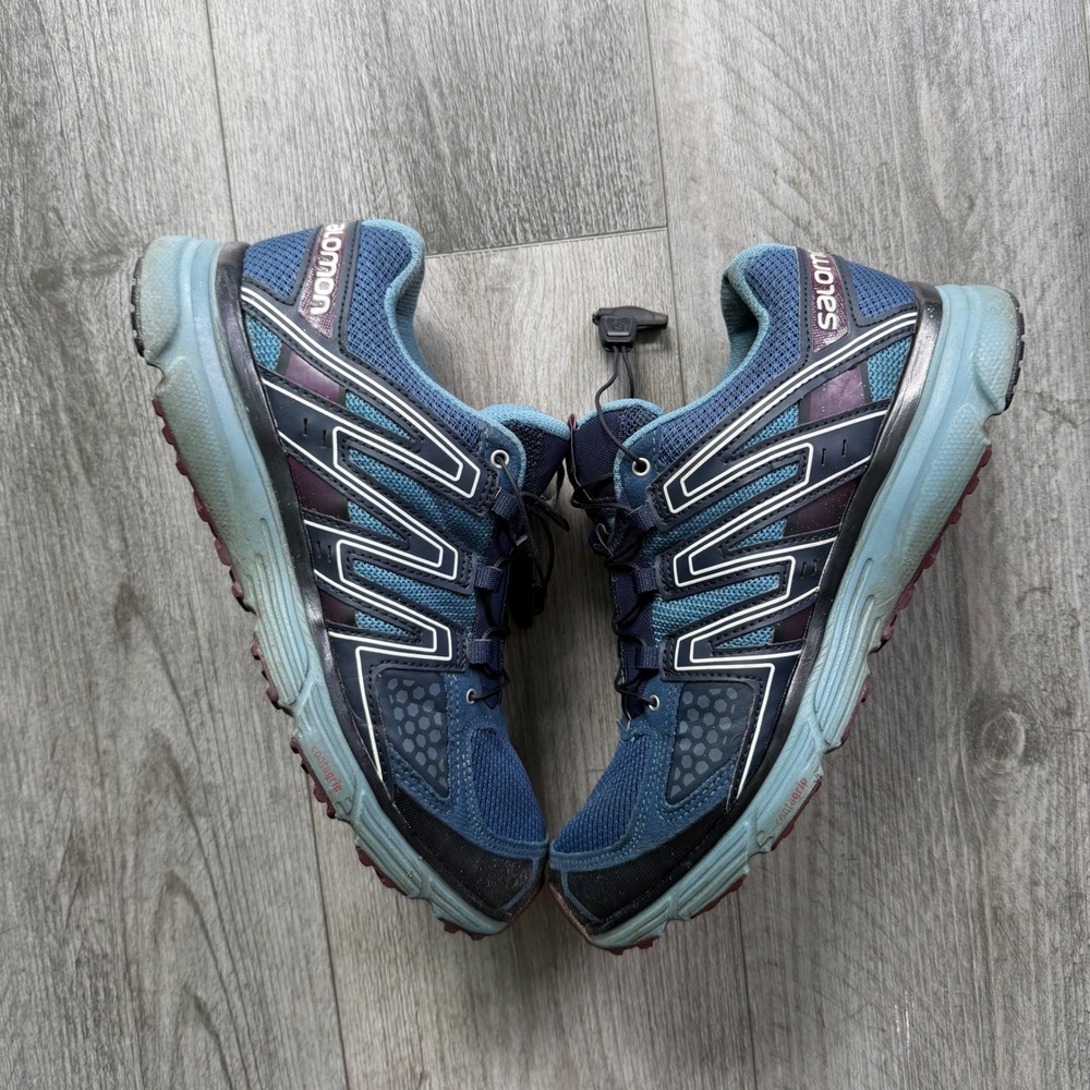 Salomon X-Mission 3 Trail Running Shoes Womens 9.5 Blue Burgundy Contagrip